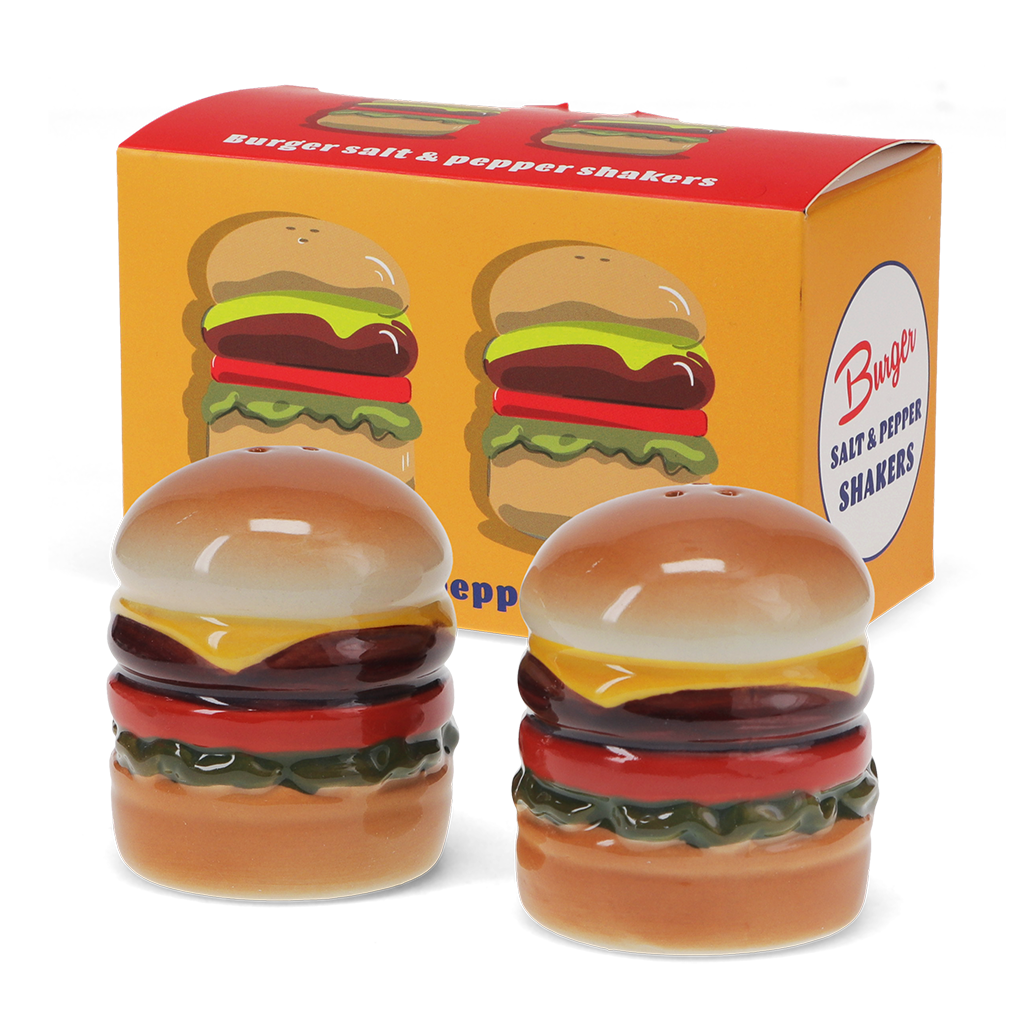 Ceramic Burger Salt & Pepper Shakers
