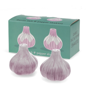 Ceramic Garlic Salt & Pepper Shakers – photo 1