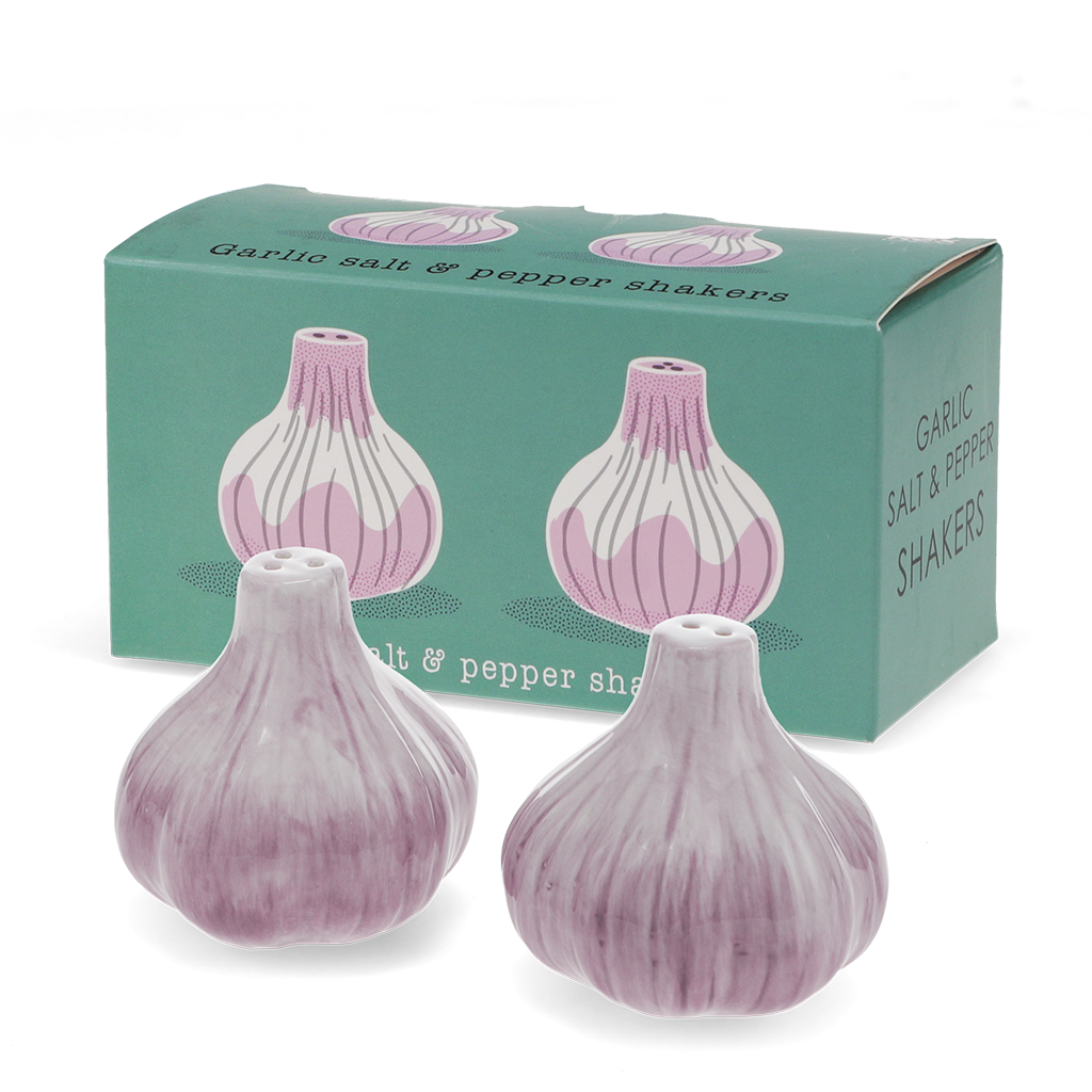 Ceramic Garlic Salt & Pepper Shakers