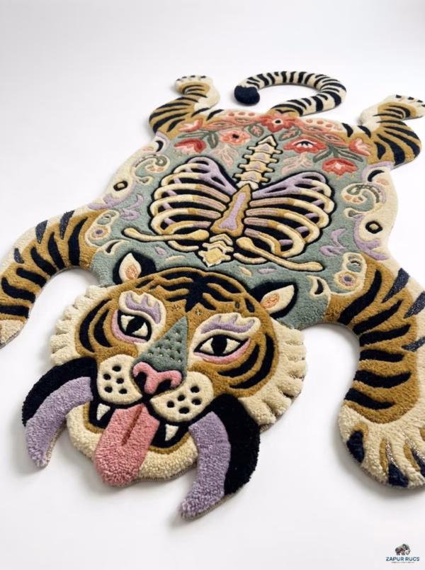 Hand-Tufted Tiger Skeleton Rug