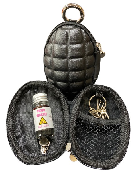 Hand Grenade Keyring with Toxic Waste Chilli Extract